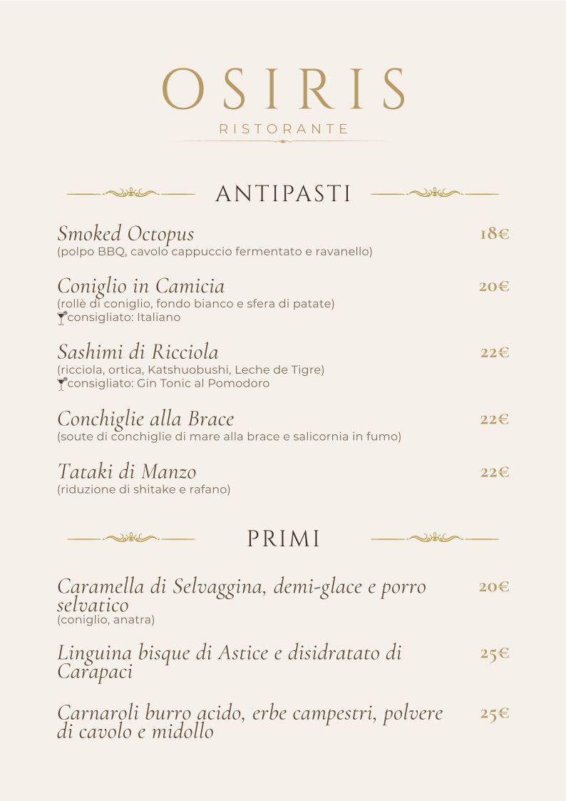 Osiris | Ristorante & Lounge Bar