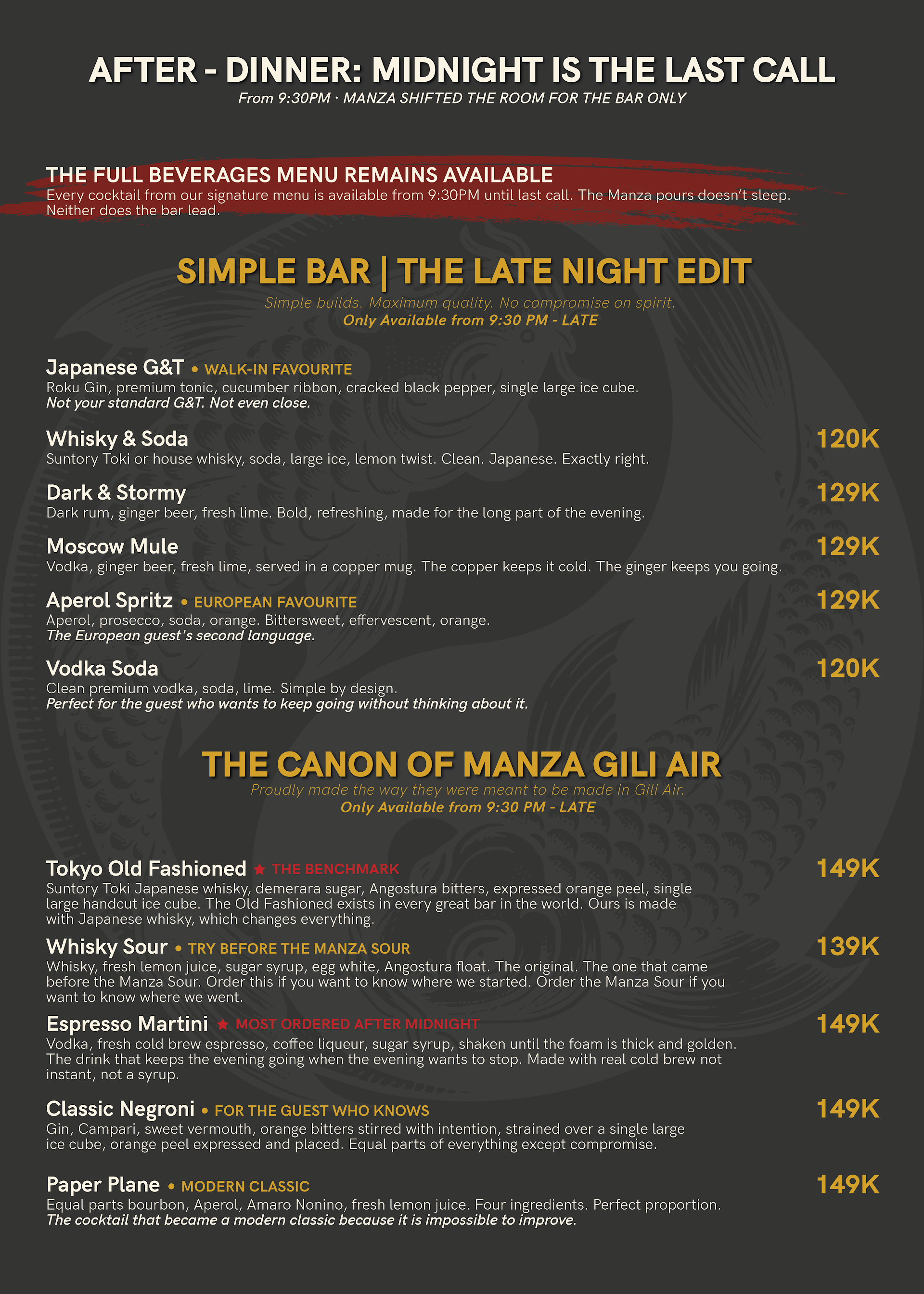 MANZA - Izakaya Bar Gili Air