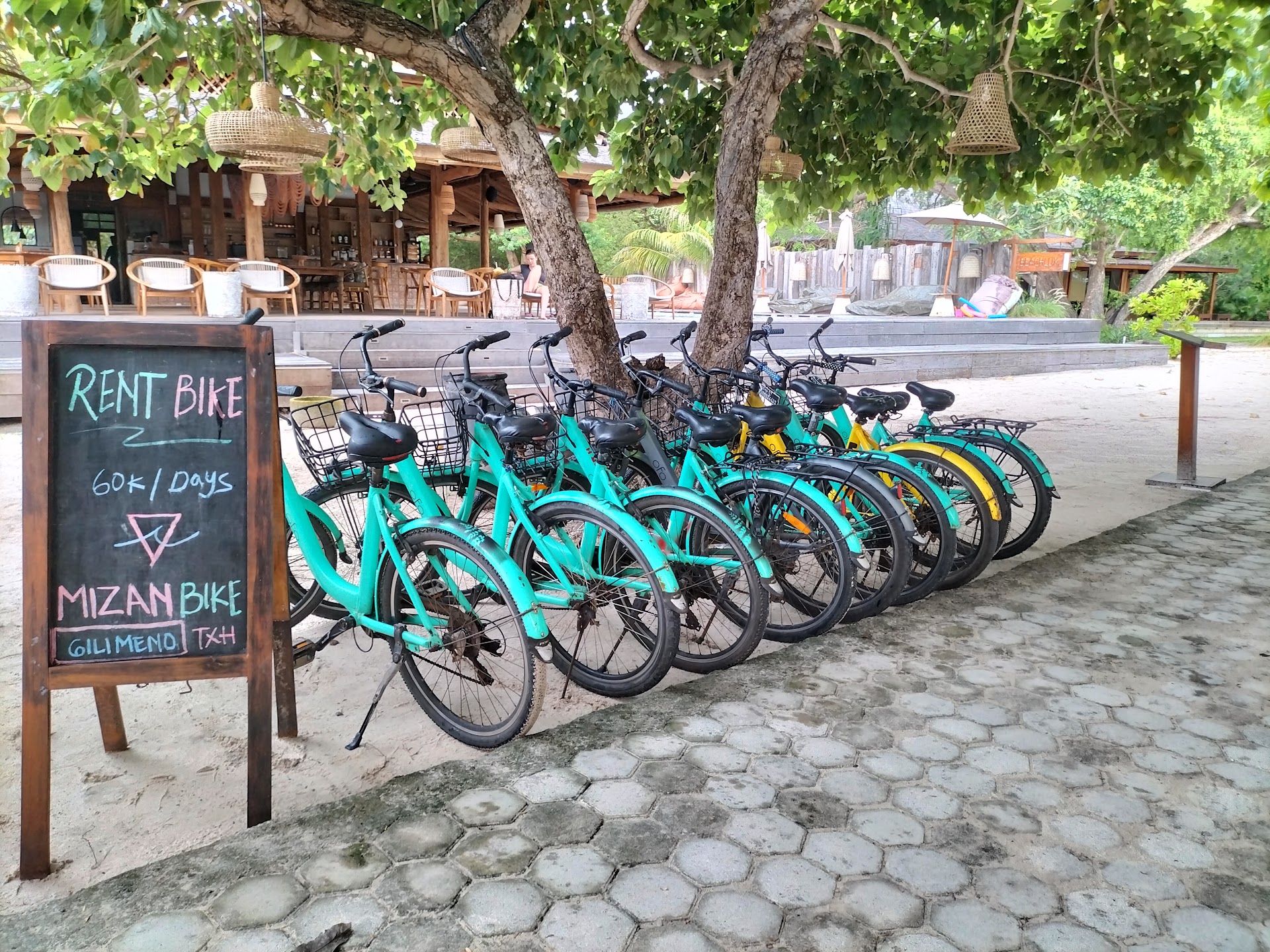 Rent bike and warung