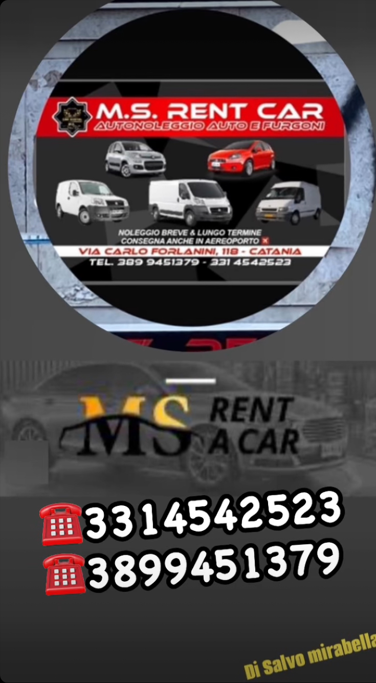 ✈️AUTONOLEGGIO✈️ Catania rent car M.S di Salvo Mirabella noleggio auto moto scooter furgoni auto 7posti
