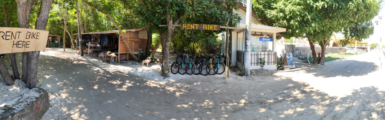 Gili rent bike, sunset area
