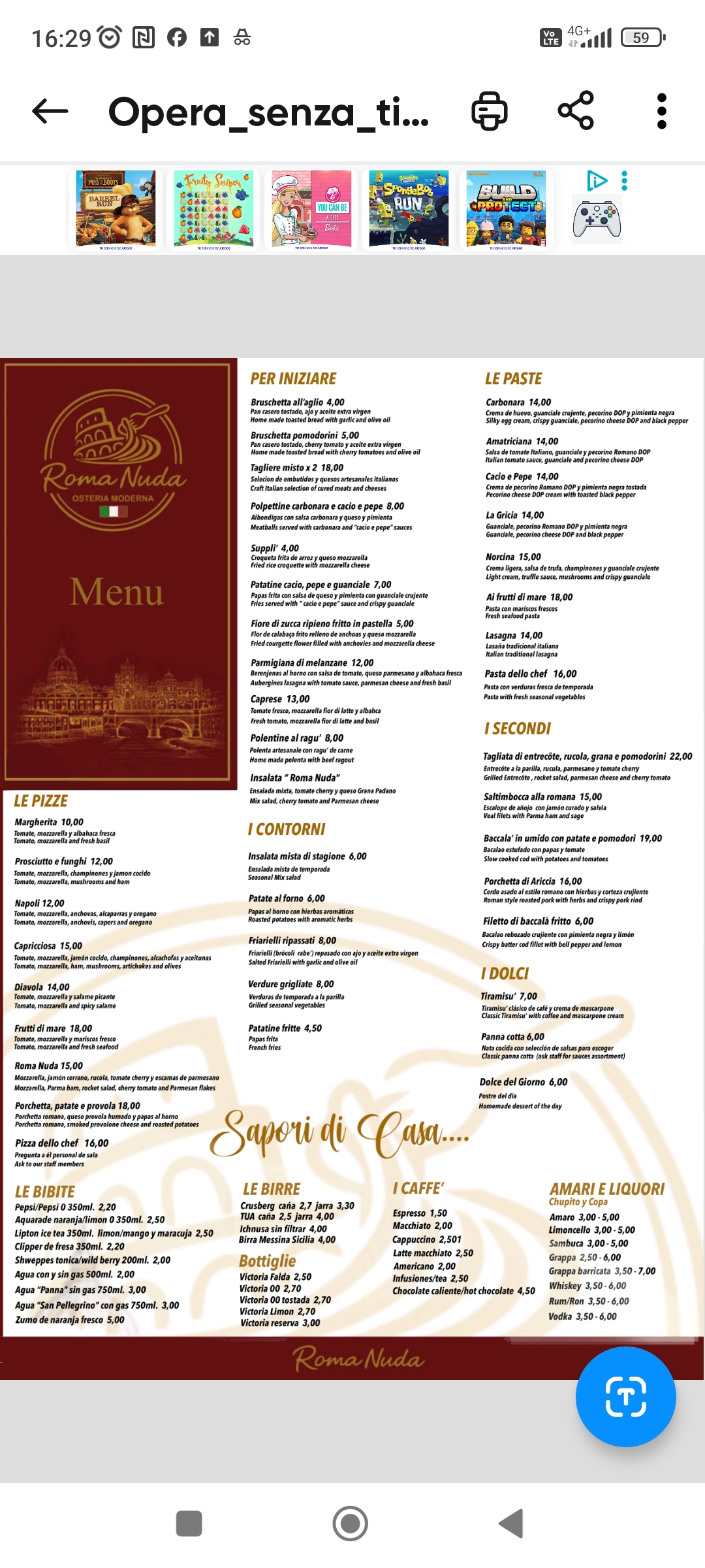 Roma Nuda Osteria Moderna