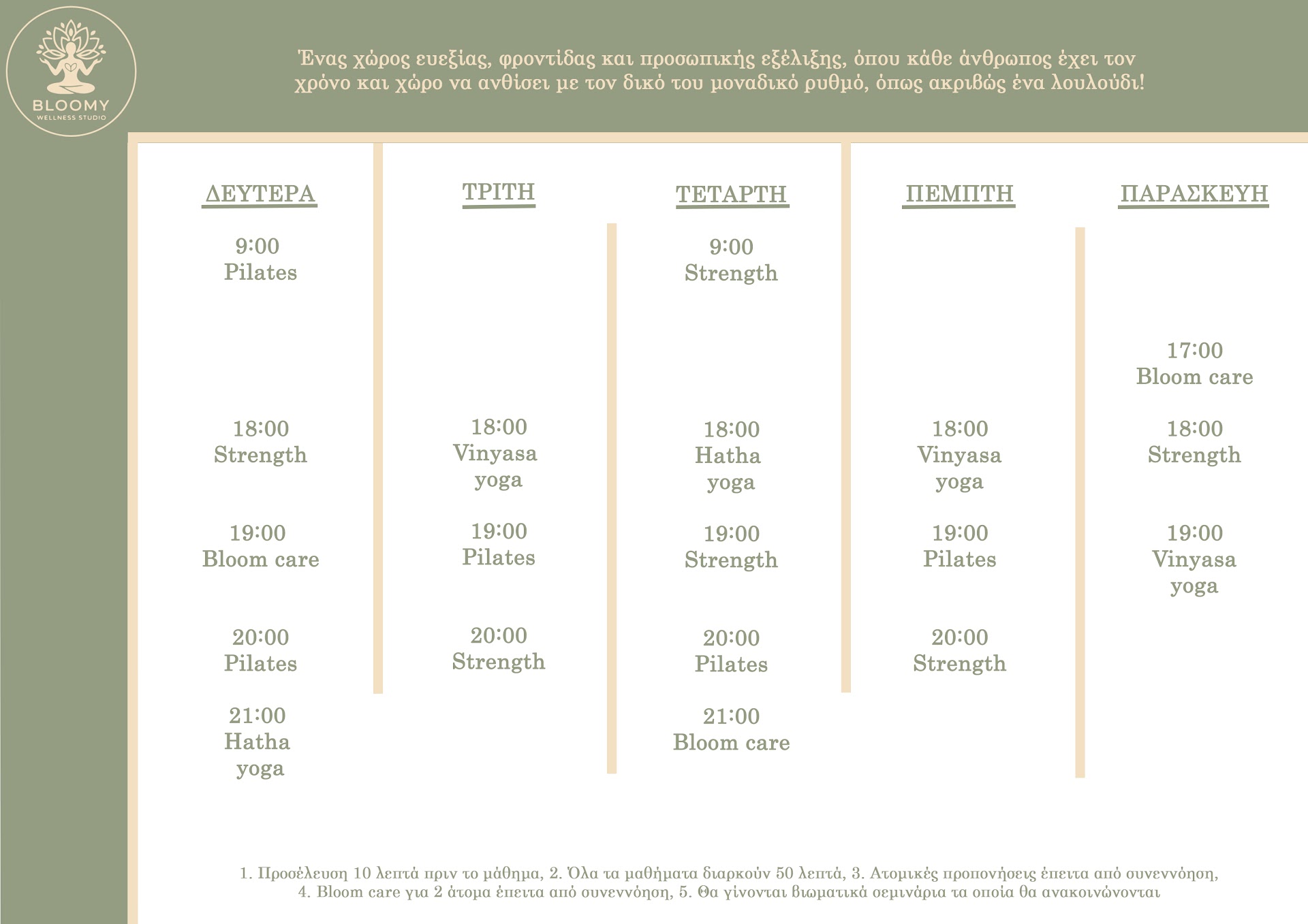 Bloomy wellness studio pilates | yoga | strength | bloom care | personal training
