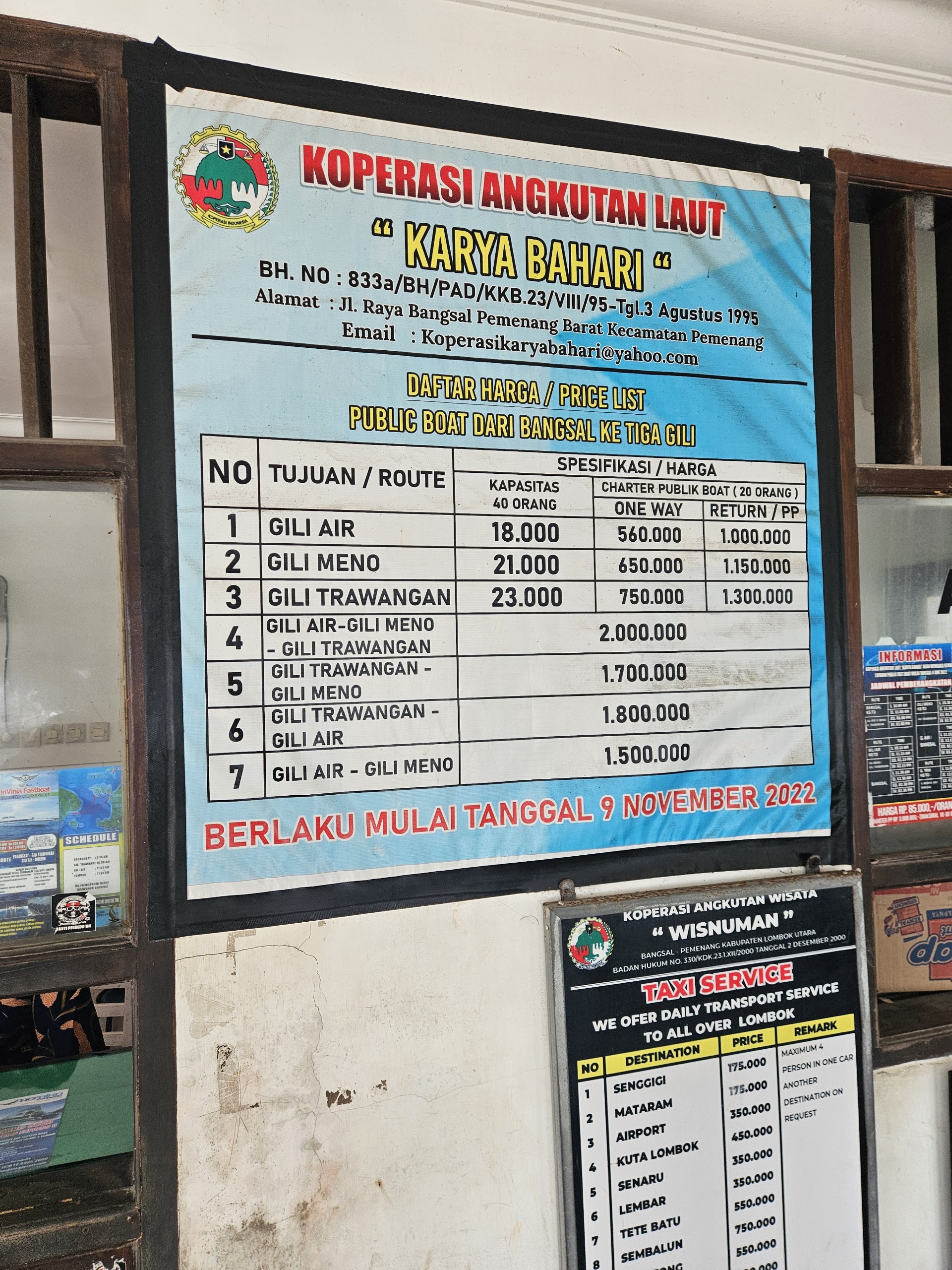 Public Ticket Office Gili Trawangan